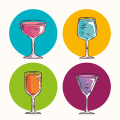 fresh cocktails drinks cups