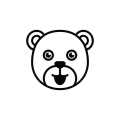 Cute bear icon vector graphic illustration