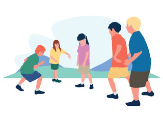 Kids Playing in the Playground in illustration graphic vector