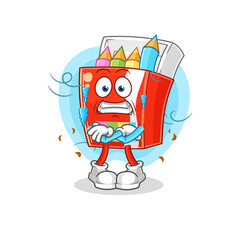 colored pencils cold illustration. character vector