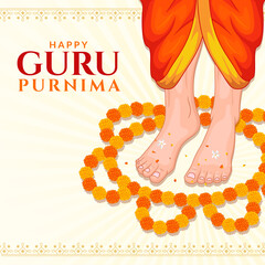 Guru Purnima festival of Indians and Nepalese dedicate to spiritual teachers and gurus. concept of guru hand, give blesses to his shishya. - obrazy, fototapety, plakaty