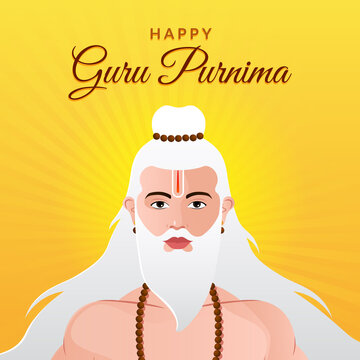 Guru Purnima festival of Indians and Nepalese dedicate to spiritual teachers and gurus. concept of guru hand, give blesses to his shishya.