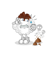 cotton with stinky waste illustration. character vector