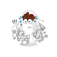 cotton running illustration. character vector