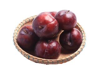 Fresh plum on a white background, unretouched.