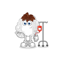 Fototapeta premium cotton sick in IV illustration. character vector
