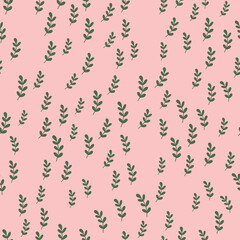 Cute botanical pattern. Seamless background in doodle style