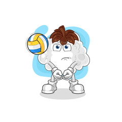 cotton play volleyball mascot. cartoon vector