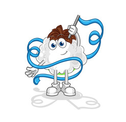 cotton Rhythmic Gymnastics mascot. cartoon vector