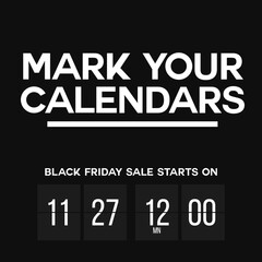 Black Friday Announcement Minimal Mark Your Calendars Typographic