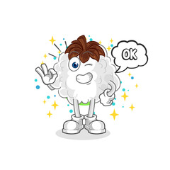 cotton agree mascot. cartoon vector