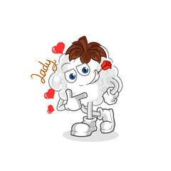 cotton flirting illustration. character vector