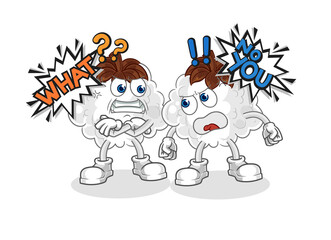 cotton arguing each other cartoon vector