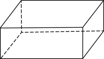 rectangular prism outline icon on white background. rectangular prism sign. flat style.