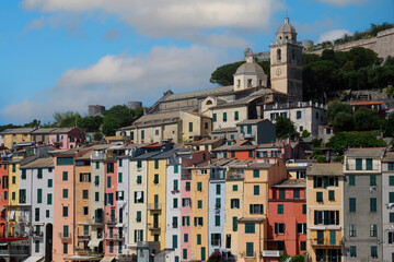 Naklejka premium Colored houses of Portovenere, a little town near La Spezia, Italy