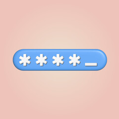 3d locked password field. Vector