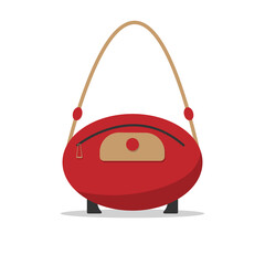 Womens handbag. Fashionable ladies accessories, shopper, tote, belt bag and clutch. Fashion leather and textile bags vector illustration.