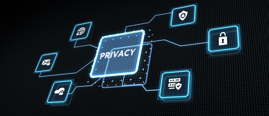 Cyber security data protection business technology privacy concept.  3d illustration