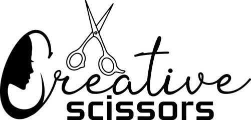 Hair Salon logo, Creative scissors logo, Hair salon vector, Hair Spa name suggestion