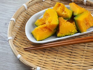  단 호박 찜, 채식, 음식