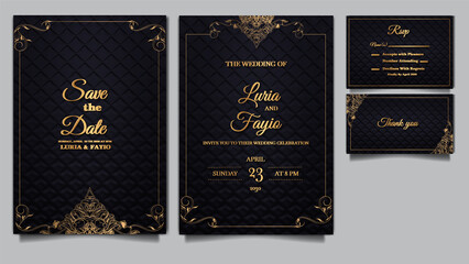 luxury Elegant wedding invitation card set