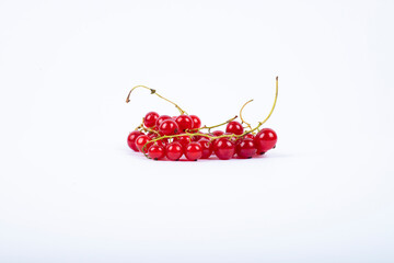 Red currant berries on White Background