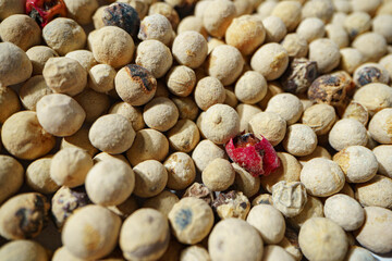 Macro photo of chickpea groats as a natural food background