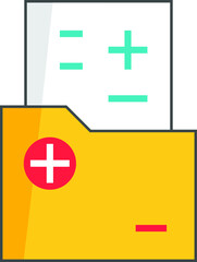 Medical folder vector illustration. Yellow medical folder