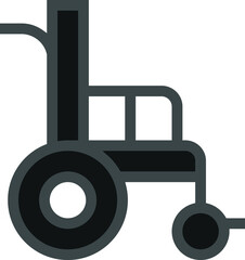 Beautifully or Faithfully Designed Wheelchair Icon on white background