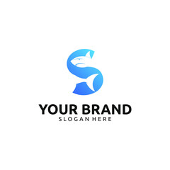 LETTER S SHARK LOGO DESIGN