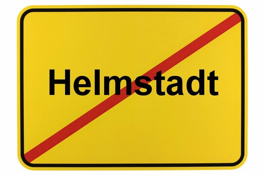 Illustration eines Ortsschildes von Helmstadt in Bayern