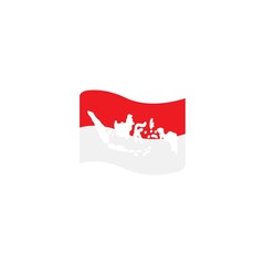 Indonesian flag icon vector illustration element logo