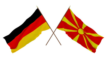 Background for designers, illustrators. National Independence Day. Flags Germany and  Macedonia