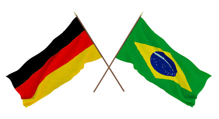 Background for designers, illustrators. National Independence Day. Flags Germany and Brazil