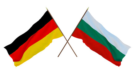 Background for designers, illustrators. National Independence Day. Flags Germany and Bulgaria