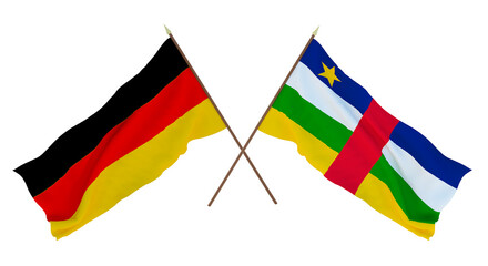 Background for designers, illustrators. National Independence Day. Flags Germany and Central Arican Republic