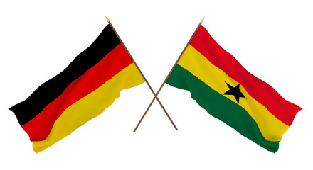 Background for designers, illustrators. National Independence Day. Flags Germany and Ghana