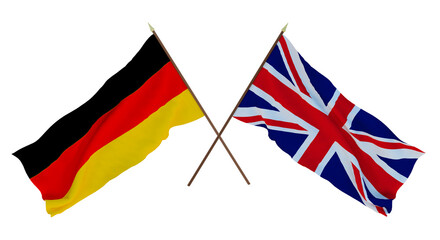 Background for designers, illustrators. National Independence Day. Flags Germany and Great Britain