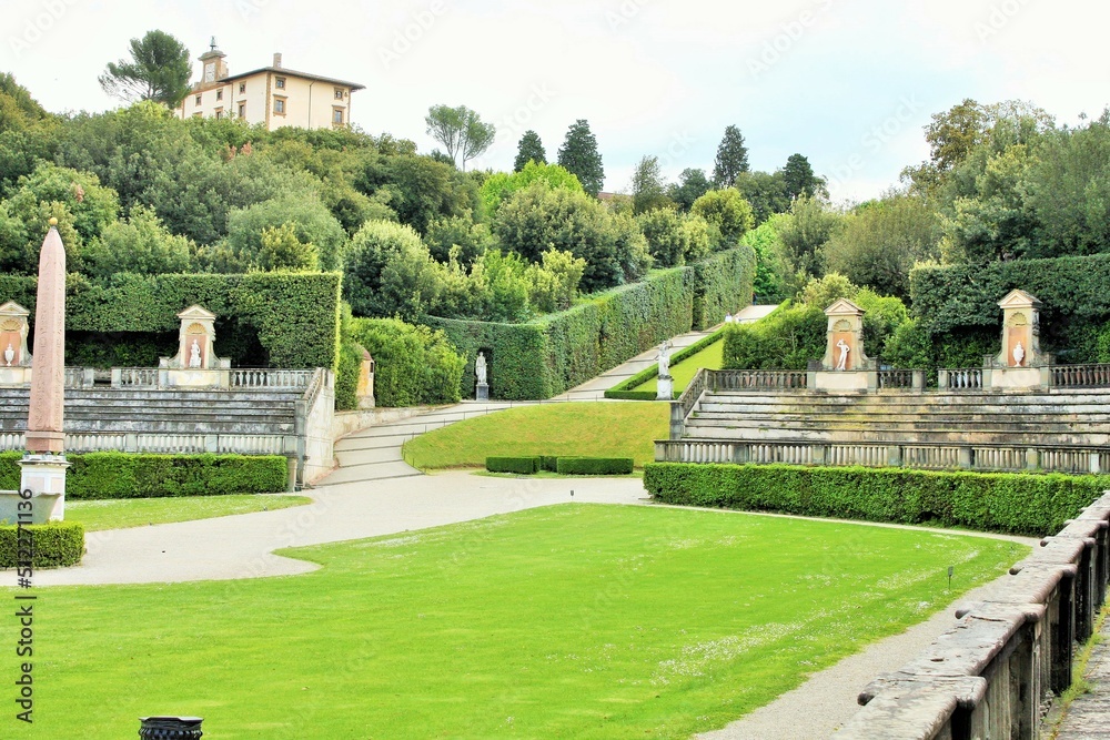 Wall mural details form boboli gardens in florence, italy