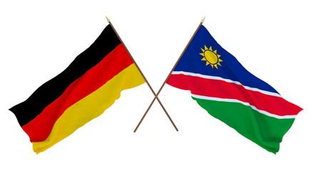 Background for designers, illustrators. National Independence Day. Flags Germany and Namibia