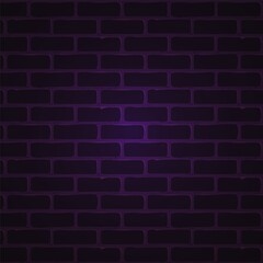 Dark brick wall pattern background surface, vector illustration. Stone block structure, urban design