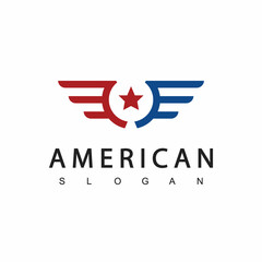 American Logo Design Template, Suitable for Military, Security, Clothing Line,Sport Team, Patriotic etc.