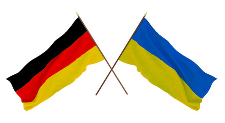 Background for designers, illustrators. National Independence Day. Flags Germany and Ukraine