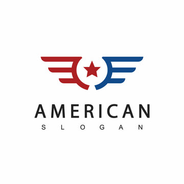 American Logo Design Template, Suitable for Military, Security, Clothing Line,Sport Team, Patriotic etc.