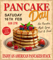 Vintage Pancakes poster.