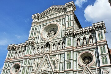 Naklejka premium Florence's Cathedral, the Duomo - The cathedral named in honor of Santa Maria del Fiore is a vast Gothic structure built on the site of the 7th century.