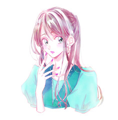 ポニーテールの夏の女性