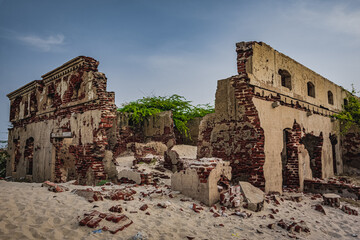 Old Destroyed town at Dhanushkodi south-eastern tip of Pamban Island, Tamil Nadu State, India....