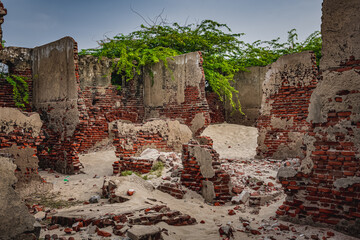 Old Destroyed town at Dhanushkodi south-eastern tip of Pamban Island, Tamil Nadu State, India....