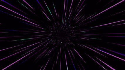 Star Warp in Hyperspace. Space Jump. Vector illustration